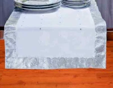 White Silver - Hand Crafted Table Runner (India)