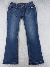 Maurices Pants Women 9 Blue Denim Jeans Flared Low Rise Embellished Cotton 31x32