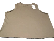 A New Day Tank Top Sleeveless Crew Neck Brown Tan Women XXL - New