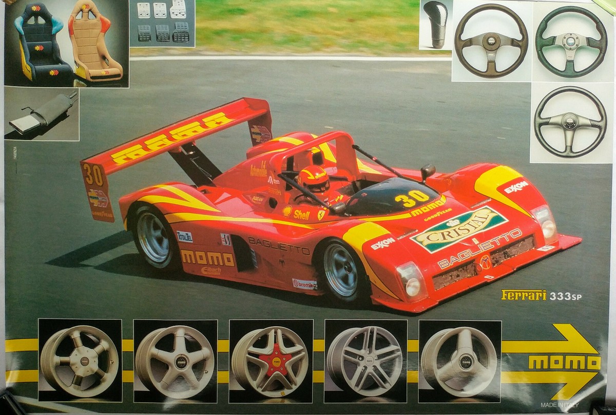 1995 MOMO Corse Ferrari 333SP Poster Wheels IMSA Moretti