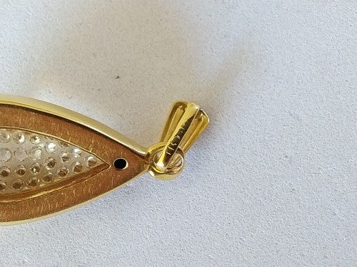 PENDENTIF GOUTTE OR 18 CARATS 47 DIAMANTS VINTAGE 18K pavage - Imagen 7 de 10