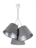 HäNgelampe Grau Silber Stoff Velours Optik Esstisch Wohnzimmer HäNgeleuchte Jocy