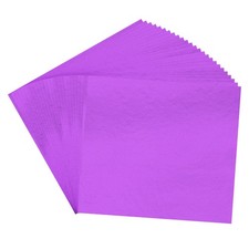 100Pcs 3.7"x3.4" Gold Leaf Sheet Foil Sheet Metallic Leaf Paper Pink Purple