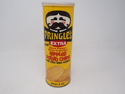 Vintage Pringles Extra Rippled Potato Chips Can EMPTY 4 1/2 Oz w/Lid