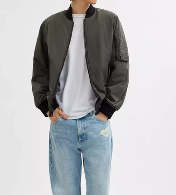 Coach Men's Olive/Charcoal Signature Reversible Ma-1 Jacket (CT734