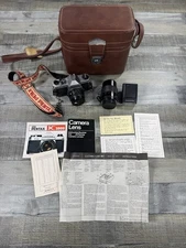 Pentax K1000 SLR Film Camera 50mm 135mm Lens Manual Bag