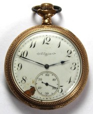 1900 Elgin 191 12s 15j 14k Gold Filled Pocket Watch - Runs