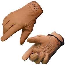 Milwaukee Leather MG7760 Women's Saddle Leather Gloves with Gel Palms