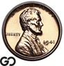 1941 Lincoln Cent Wheat Penny, Red PROOF, Flashy Gem PR++ RD Philadelphia Lincoln Wheat Penny