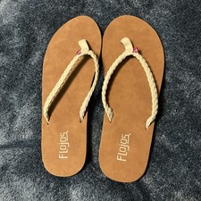 FLOJOS HARPER WOVEN FAUX STRAP IVORY WOMENS FLIP-FLOPS