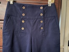 Ralph Lauren Navy Sailor Wide Leg High Rise Pants Sz 4