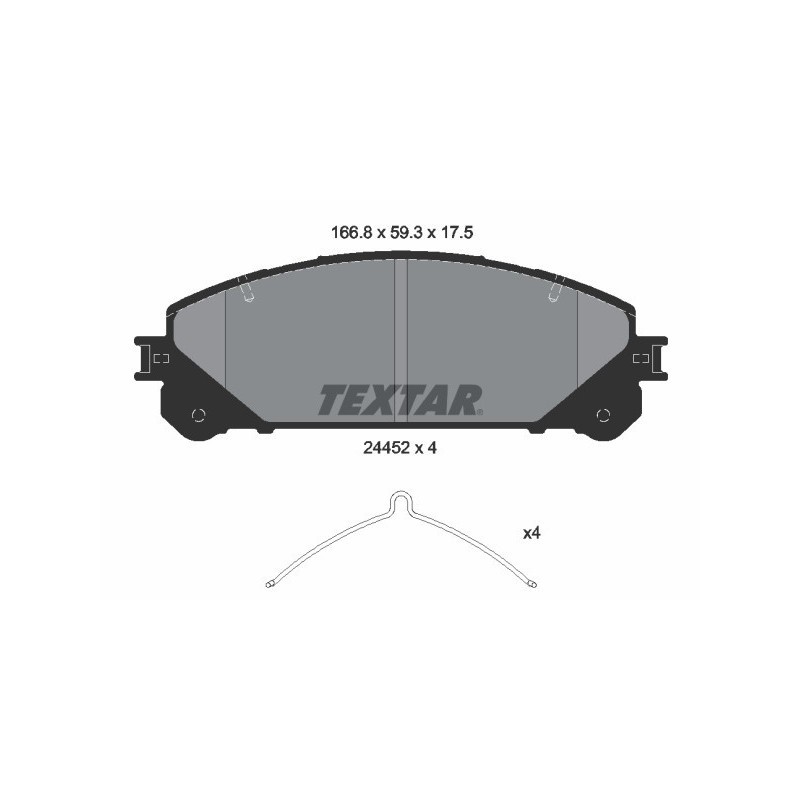 TEXTAR 2445201 Brake Pads Set Front for RX NX Highlander RAV4 Sienna Alphard Cam