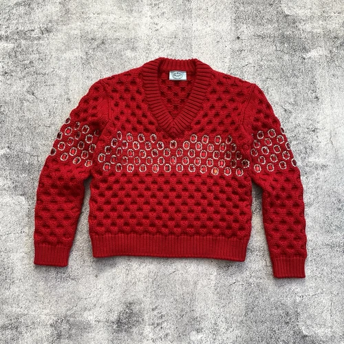 Pull Prada collection FW 2019 cristal orné rouge