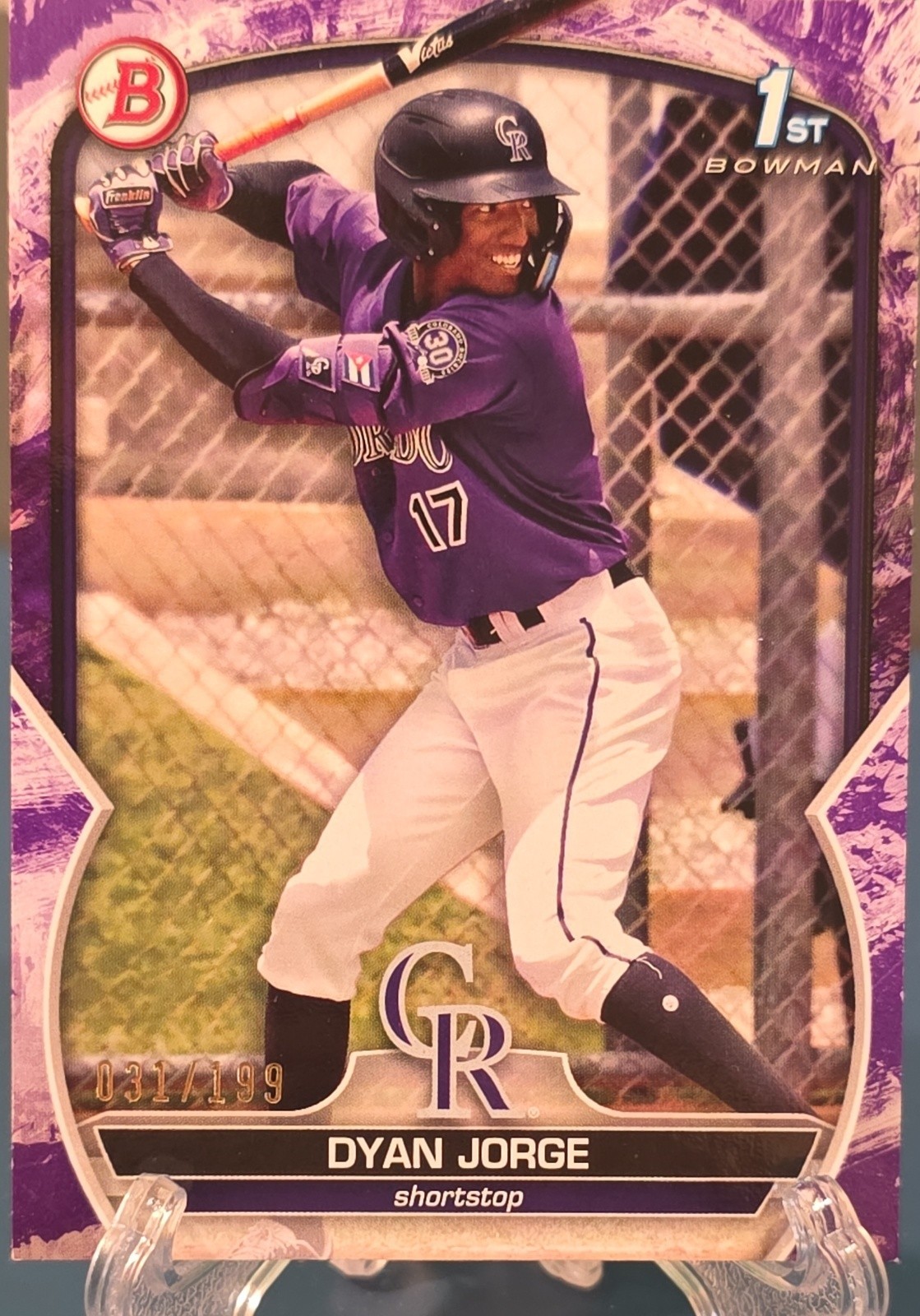 2023 Bowman - Prospects Dyan Jorge #BP-22 Purple Pattern /199 (RC)