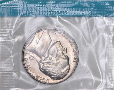 1968 S Jefferson Nickel in Original Mint Cello Uncirculated see example