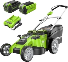 Greenworks 40V 20" Twin Blade Mower (Dual-Battery Port) w/ 2 Batteries (4Ah+2Ah)