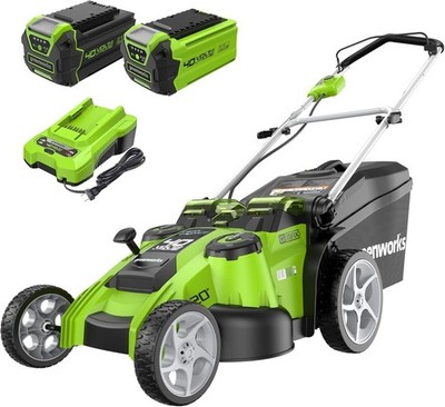 Greenworks 40V 20'' Twin Blade Mower (Dual-Battery Port) w/ 2 Batteries (4Ah+2Ah)