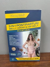 ChongErfei 3 in 1 Postpartum Belly Wrap and Hip Belt Beige Small/Medium