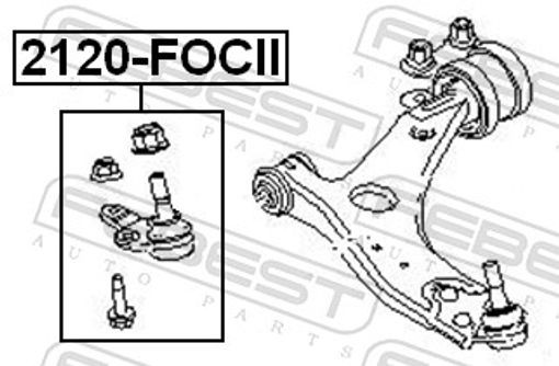 Fits FEBEST 2120-FOCII BALL JOINT FRONT LOWER ARM