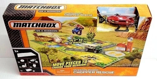 Matchbox Mission Board Chopper Rescate Niños Juego Divertido Helicóptero Descubrir Nuevo  Foto 4 de 4
