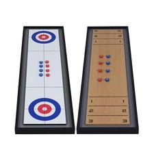 Goplus Shuffleboard and Curling 2 in 1 Board Game, Portable 2 Sided Tabletop ...