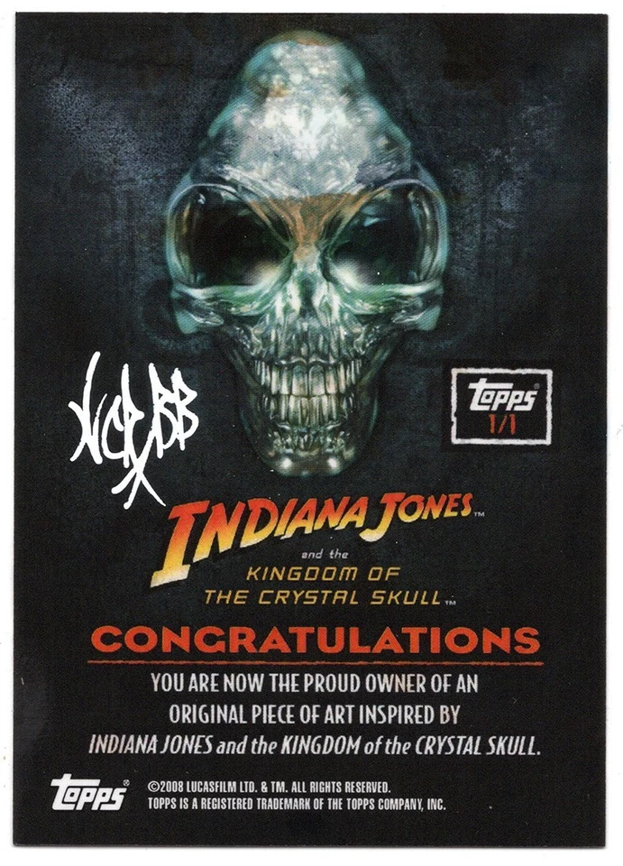 Indiana Jones : Kingdom Of The Crystal Skull 2008 Topps Sketch Card W. Crabb - Image 2 of 2