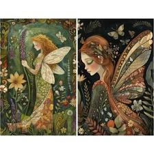 Mystic Fairies #4 | A4 Mulberry Rice Paper | Paper for Decoupage