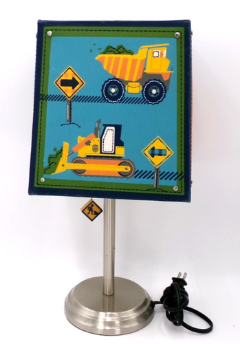 Table Lamp Kids Circo Construction Machine Themed Bulldozer Crane Cement Truck