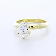 Solitaire Engagement Ring 14K Gold Classic 1.55 CT Oval Lab-Grown Diamond I VS1