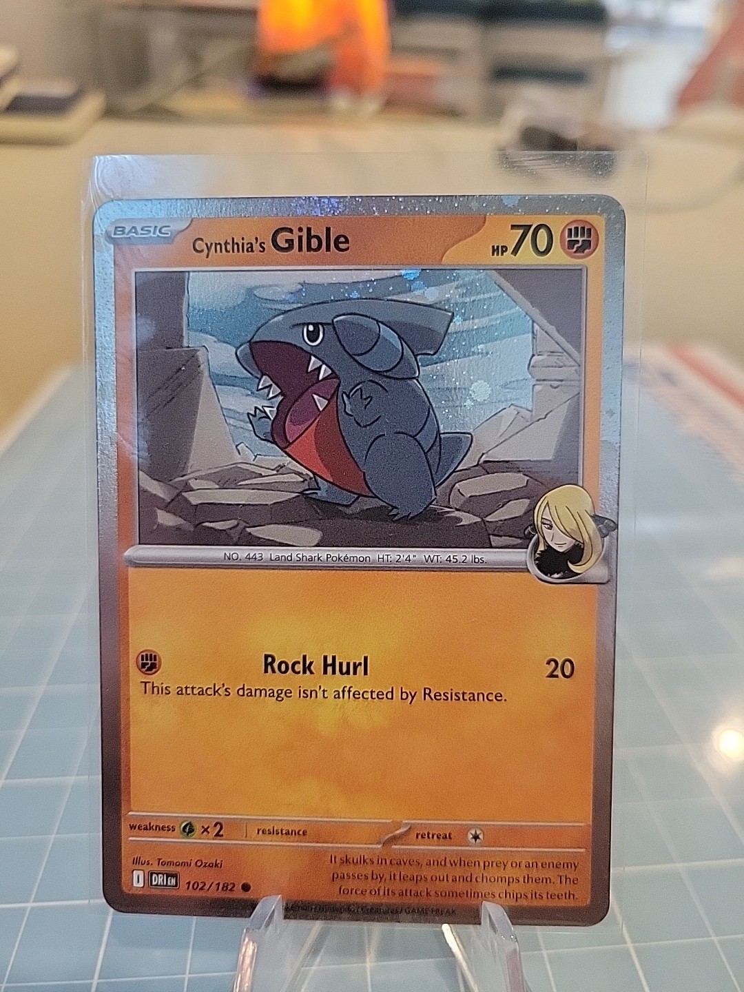 Cynthia's Gible # 102/182 SV10: Destined Rivals  cosmo holo Pokemon Card 