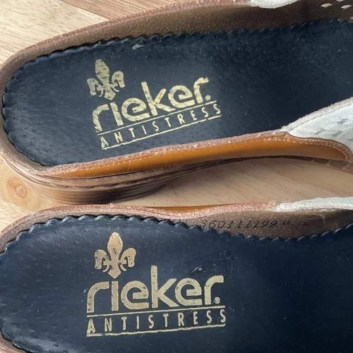 Zapatos cómodos sin cordones Rieker Doris de cuero para mujer talla 40/US8,5 crema/beige Foto 2 de 4