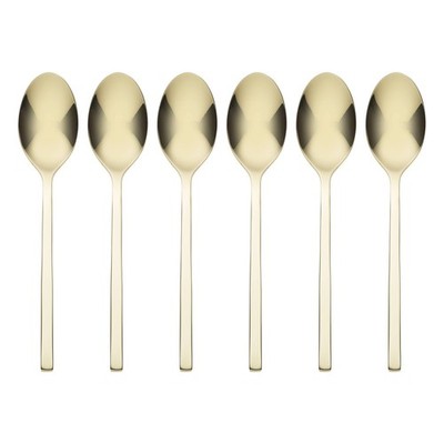 895331 Allay Champagne Everyday Flatware Teaspoons Metallic, Set of 6