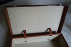 Antique 1930's/40's Hard Sided Leather Suitcase 22" x 14" x 7" Very Nice — photo 9