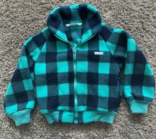 Vintage OshKosh B  gosh Plaid Fleece Jacket   Toddler   Made in USA READ