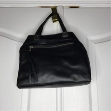 Vince Camuto ROSIE Black Shoulder Top handle pebble leather purse 3 Zip snap