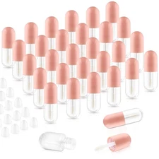 30 Pcs 5ml Lip Gloss Tubes Refillable Round Plastic Tube Vials Mini Lip Balm ...