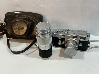 Vintage Leica M3 DBP Camera, f2 /50 Summicron Lens, Leitz Wetzlar 1:4/135 Lens