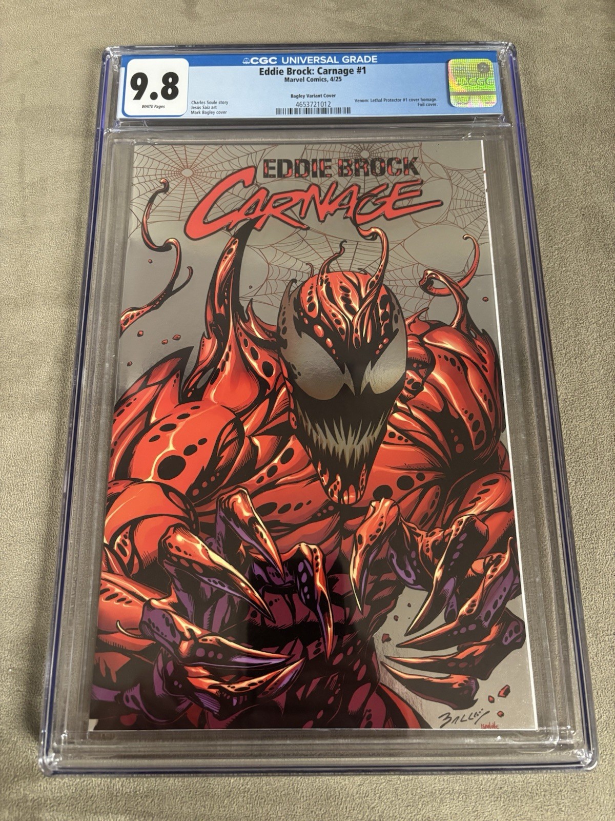 Eddie Brock: Carnage #1 (Mark Bagely Foil Variant) Value - GoCollect
