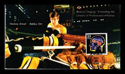 DR JIM STAMPS US COVER BOBBY ORR HOCKEY MEDICAL IMAGING CELEBRATE CENTURY FDC