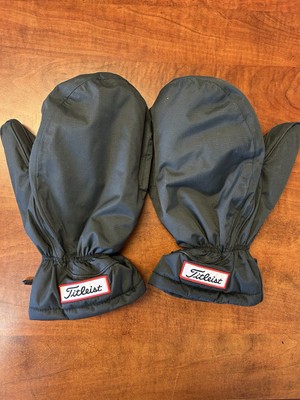Titleist Golf Winter Cart Mittens Mitts Black W/ Red Fleece Lining