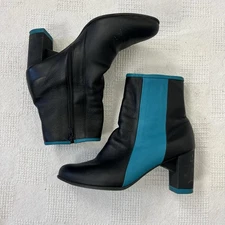 Arche Ankle Boots in Black with Turquoise Details Size 38