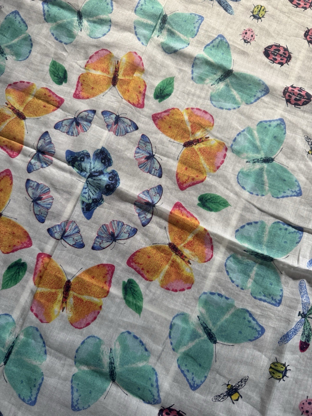 ECHO Talbots Scarf Rectangular Butterfly Bugs Sil… - image 7