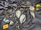 Vintage 925 Mixed Jewelry Ring Earrings Bracelets Brooch Lot
