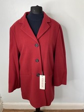 Vintage Strenesse Womens Vintage Red Pure Wool Blazer Size Uk 12, Eu 38