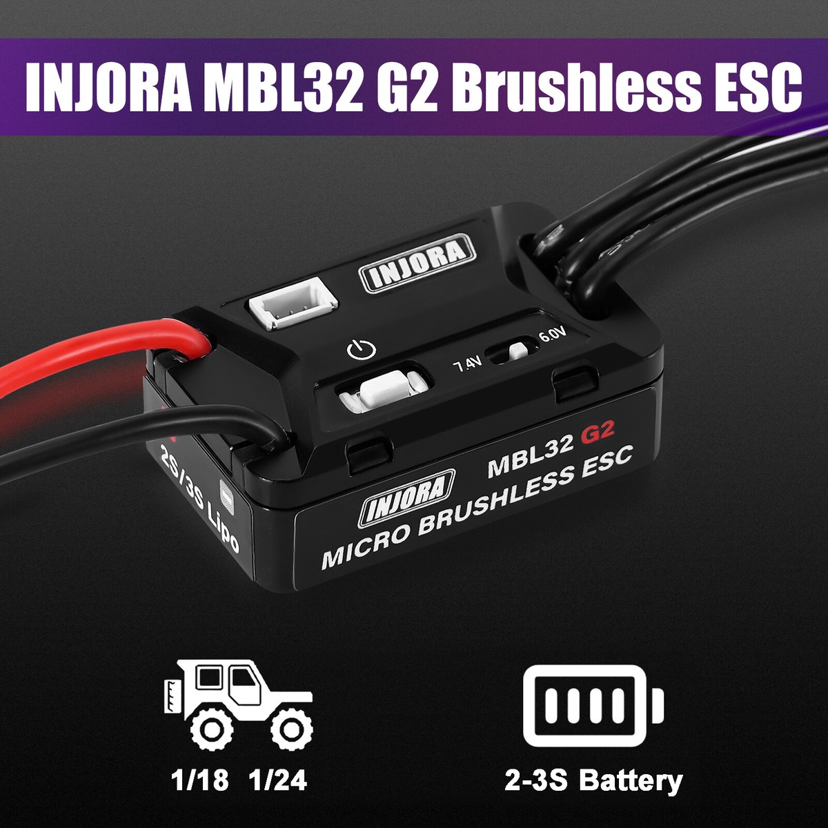 INJORA Fat Viper 2204 Brushless Outrunner Motor & Mount or INJORA Fat Viper 2204 Brushless Outrunner Motor & Mount or