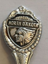 Vintage Souvenir Spoon US Collectible North Dakota Indian Chief
