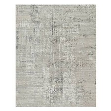 8' x 10'2" Gray Hand Knotted Modern Hand Spun Undyed Natural Wool Rug R90830