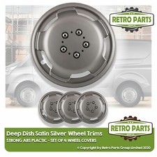 15 inch Satin Silver Deep Dish Van Wheel Trims for Nissan Vans Hub Caps Covers