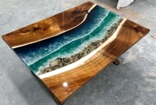 48" x 30" Epoxy Resin Center Table Top / Epoxy Wooden Table Top Home Decor