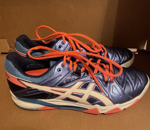 ASICS GEL SENSEI 6 Badminton Shoes Squash Indoor Sport Blue B552Y Women ...